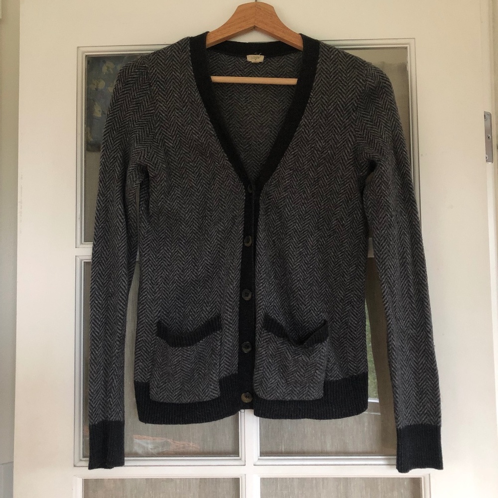 J-Crew herringbone cardigan size S